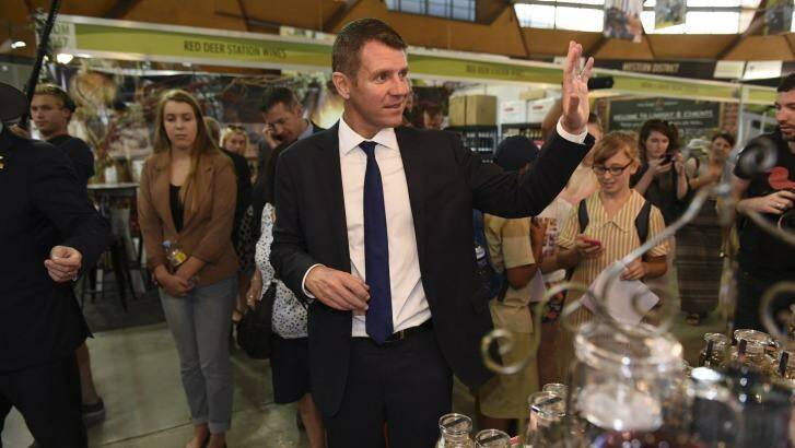 Whirlwind: Premier Mike Baird derided Labor's "dishonest scare campaign" over potential foreign investment in NSW's power network. Photo: Brendan Esposito 