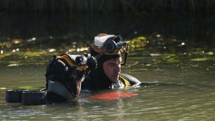 Police divers found Stephanie Scott's laptop in an irrigation canal near Leeton.  Photo: Kate Geraghty