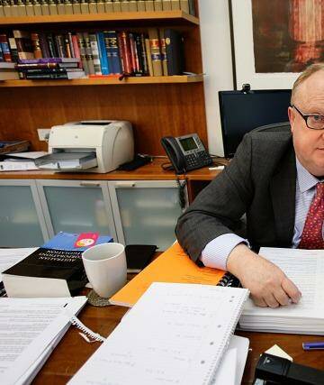 "Look at what ICAC has achieved": Geoffrey Watson in his office. Photo: Rob Homer