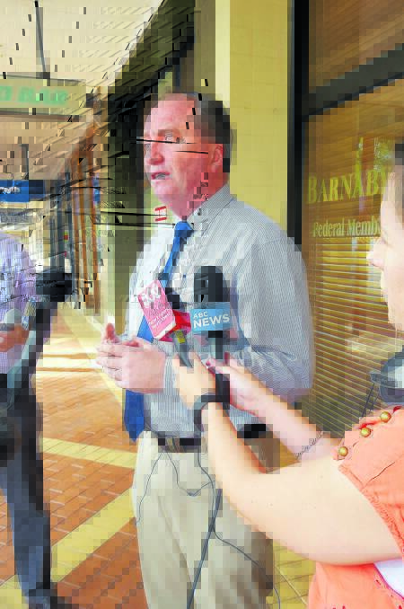 MINE: Barnaby Joyce said the biggest issue of the campaign for the seat of New England was 'probably dead'. Photo: Kylie Galbraith