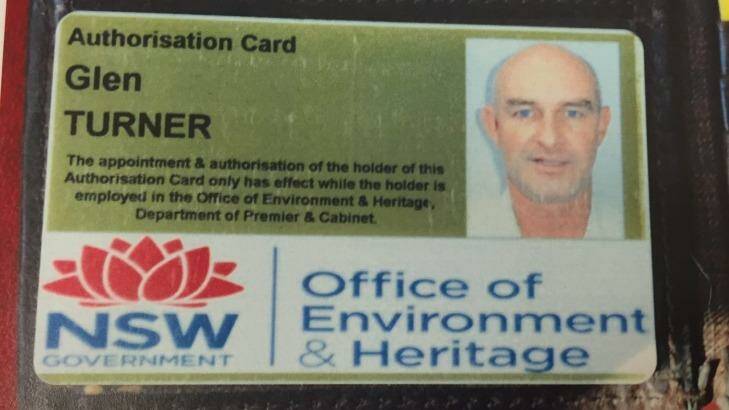 Glen Turner's Office of Environment and Heritage identity card. Photo: NSW Police