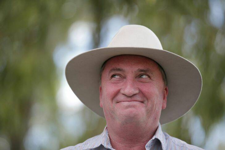 Nationals candidate for New England Barnaby Joyce addresses the media during a press conference in Tamworth during the New England by-election on Friday 1 December 2017. fedpol Photo: Alex Ellinghausen . THEBESTOF2017