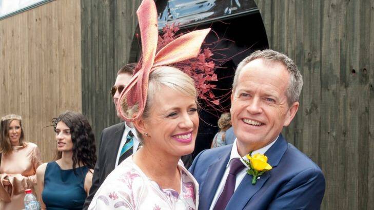 Opposition Leader Bill Shorten and his wife, Chloe Shorten, at last year's Melbourne Cup. Photo: Jesse Marlow
