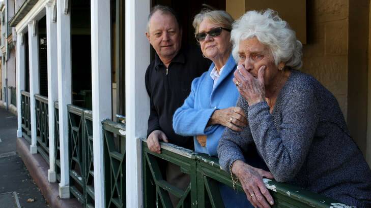 "We have paid our way": Flo Seckold, who lives in Argyle Place, and neighbours John Dunn and Carol Clark. Photo: Janie Barrett