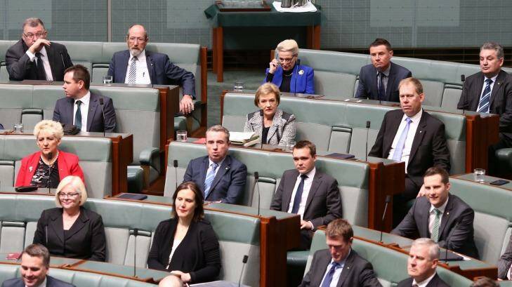 Backbencher Bronwyn Bishop takes her new seat in the Parliament. Photo: Andrew Meares