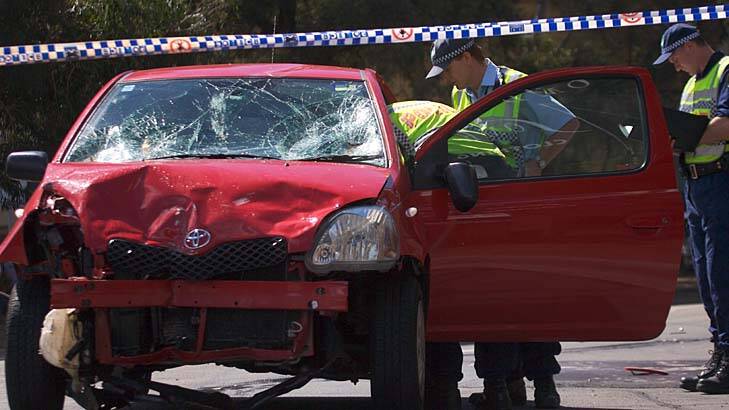 The car involved in the accident in Kogarah in 2007. Photo: Wade Laube