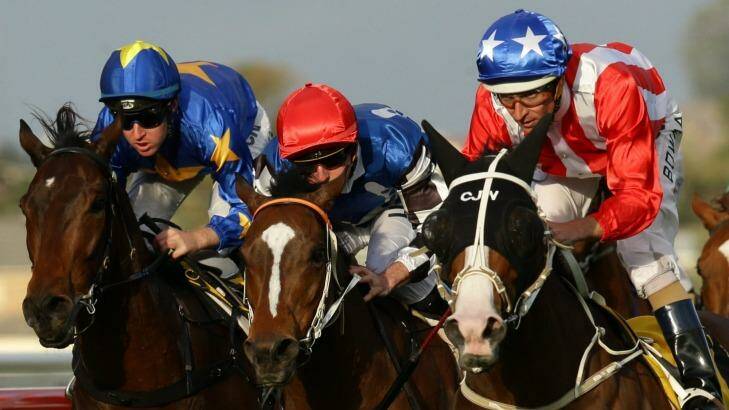In form: Beyond Thankful (right) takes out the Melbourne Cup. Photo: Jonathan Carroll