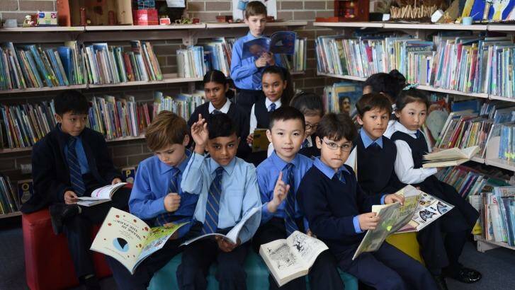 Students at St Joachim's Catholic Primary School in Lidcombe have made great strides in NAPLAN results. Photo: Nick Moir