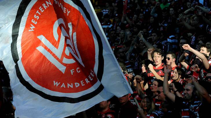 Wanderers fans show their support before the 2014 A-League Grand Final. Photo: Getty Images