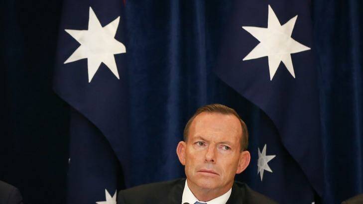 Prime Minister Tony Abbott controversially replied "nope, nope, nope" when asked in May if Australia would do more to help alleviate the Rohingya crisis. Photo: Alex Ellinghausen