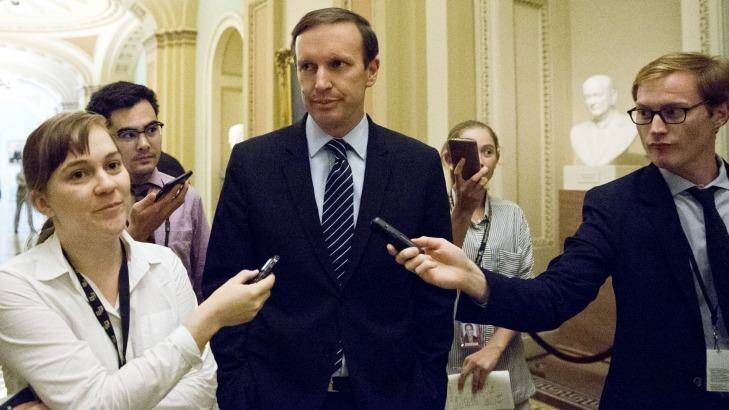 Congress is out of step: Senator Chris Murphy after the vote. Photo: Alex Brandon