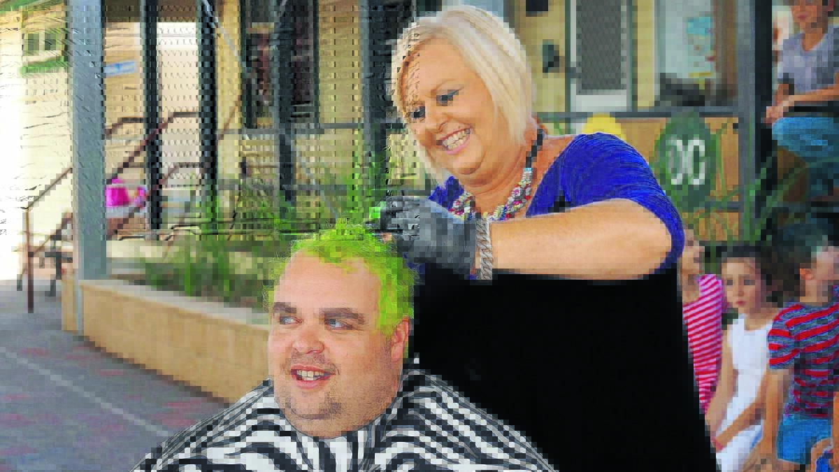 Mr Ireland went green for charity with the help of Cat from Willow Tree's Hair Haven