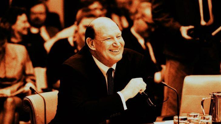 Kerry Packer during the 1991 print media inquiry. Photo: Peter Morris