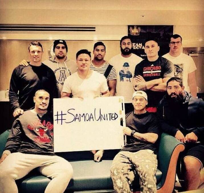 Support for Samoa: A number of star All Blacks tweeted this photo in support of Samoa's rugby players who are embroiled in a dispute with their national union.  Photo: @SonnyBWilliams/Twitter