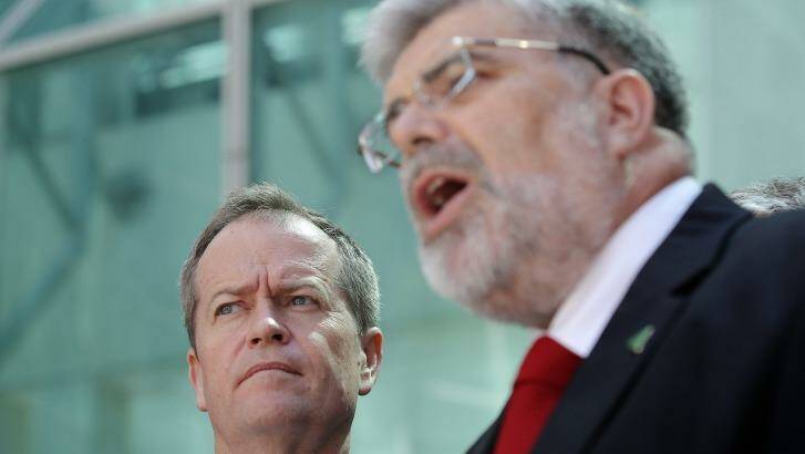 Labor Senator Kim Carr, pictured with leader Bill Shorten, is expected to be dumped from the frontbench from his own Left faction. Photo: Alex Ellinghausen