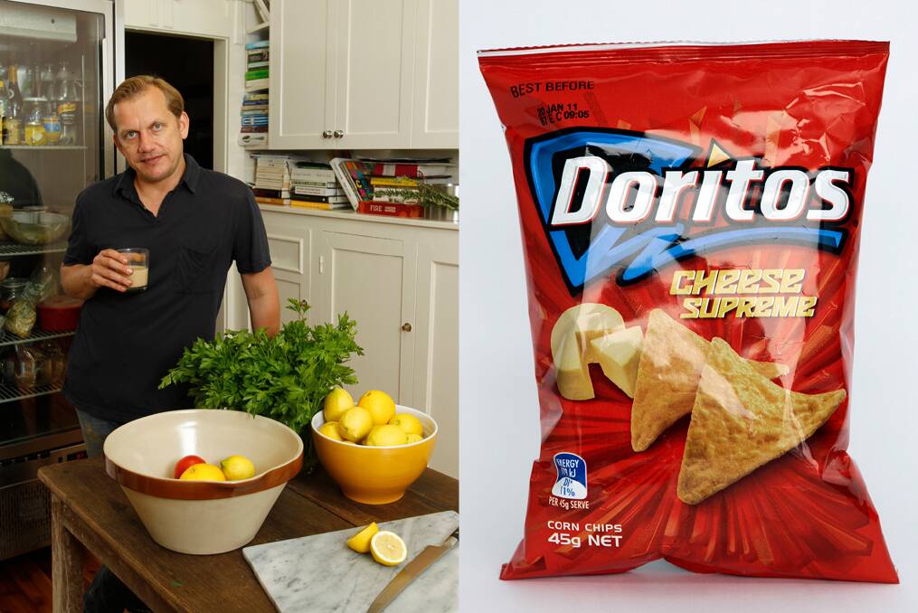 Restaurateur and farmer Martin Boetz confesses he could eat three packets of Doritos Cheese Supreme corn chips in one sitting. Photo: Steven Siewert