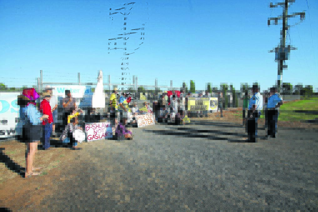 DIRECT ACTION: Anti-CSG protesters and police face off.