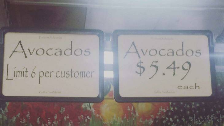 Avocado limit imposed in Brisbane store. Photo: Kim Stephens