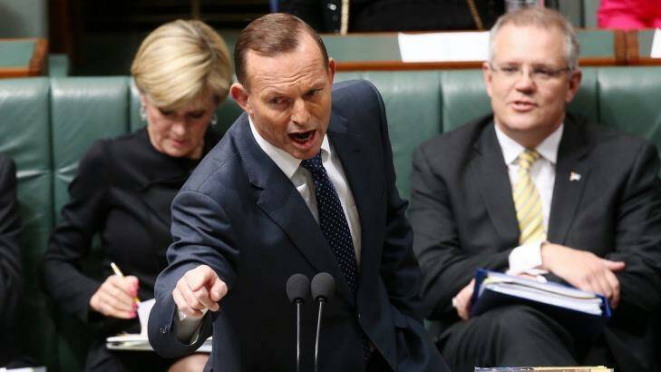 Tony Abbott during question time at Parliament House. Photo: Andrew Meares