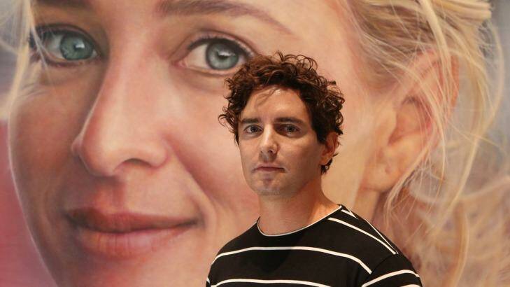 Vincent Fantauzzo won the 2013 Archibald People's Choice award for "Love Face", a portrait of his wife Asher Keddie.  Photo: Jacky Ghossein