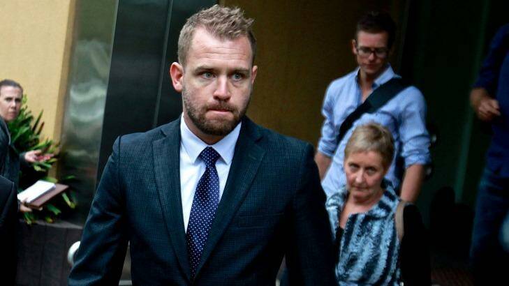 Peter Atkinson leaves the inquest into his son Darcy's death on Monday. Photo: Ben Rushton