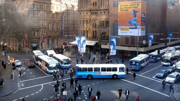 All change: All George Street buses will be affected by change from October. Photo: Quentin Jones
