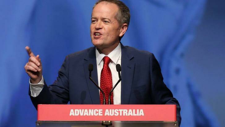 "Bring it on": Bill Shorten addresses the ALP national conference in Melbourne on Friday. Photo: Andrew Meares