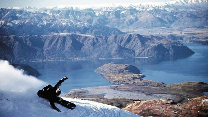 Snowboarding in New Zealand.
