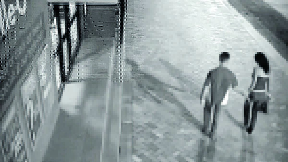 LAST MOMENTS: The CCTV shows Alexis Jeffery walking along Marshall St with a man on the morning of March 16, just hours before her body was found. Source: Queensland police