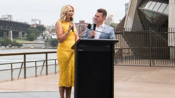 Kerri-Anne Kennerley and Grant Denyer at the announcement. Photo: NIC_WALKER