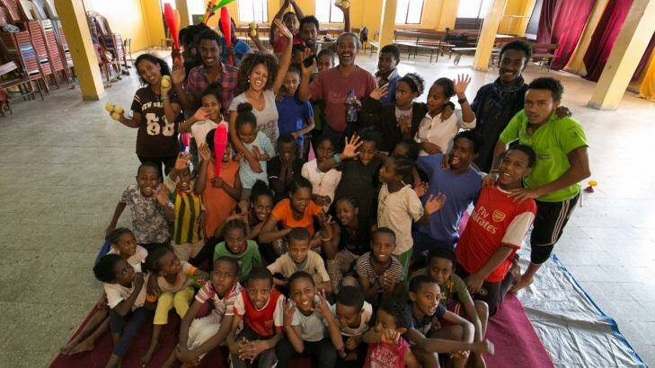 Australian circus star Sosina Wogayehu offers free classes at her Gamo Circus School of Ethiopia in Addis Ababa. Photo: Colin Cosier