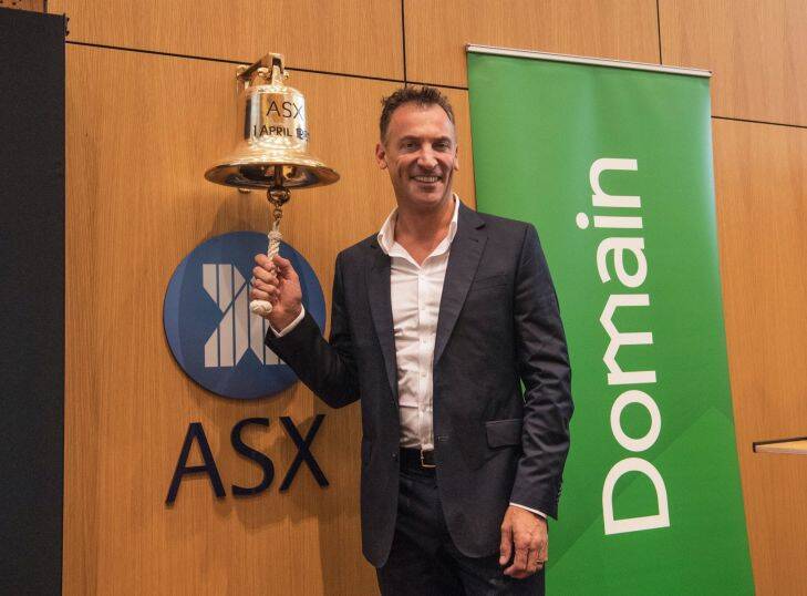 Antony Catalano with Greg Hywood CEO Fairfax Media, Domain listing on the ASX. Sydney 16th November 2017 Photo by Louise Kennerley AFR
