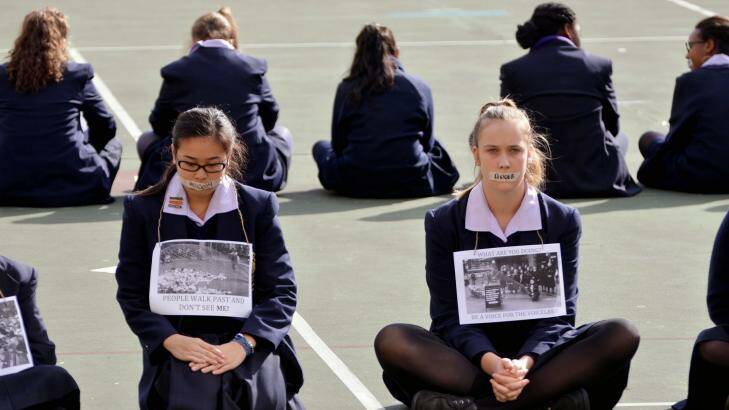 The students' silent protest in action. Photo: Supplied