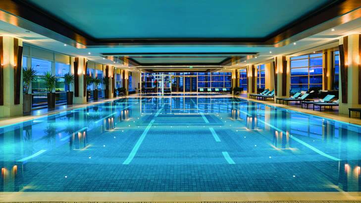The hotel swimming pool, the largest in Shanghai.