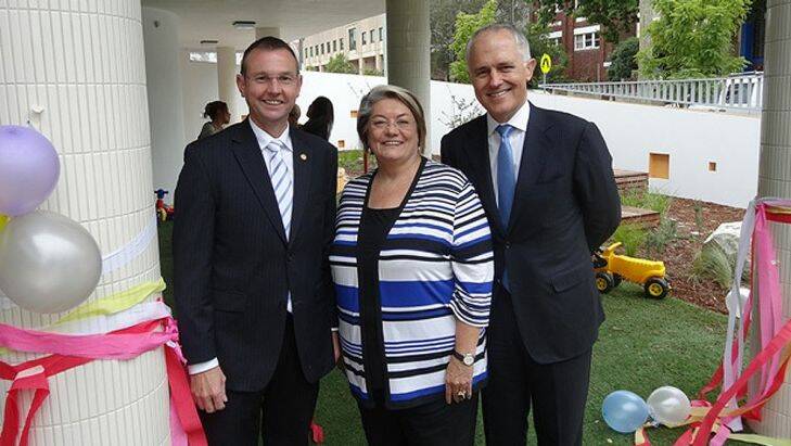 Photo shows ( l-r) Member for Coogee Bruce Notley Smith with Mayor of Waverley, Cr Sally Betts and Member for Wentworth, the Hon Malcolm Turnbull at the the opening of the Mill Hill Early Education Centre located in Bondi Junction. MUST CREDIT : Bruce Notley-Smith Member for Coogee website Photo: Bruce Notley-Smith Member for Coogee website