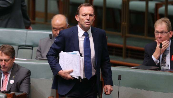 Tony Abbott during question time on Thursday. Photo: Andrew Meares