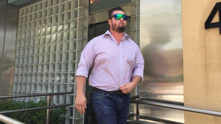 Arborist Nathan Stokes leaves the NSW Coroner's Court after giving evidence.  Photo: Paul Bibby