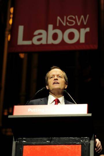 Message of unity: Bill Shorten speaks at the 2014 State Labor Conference at Sydney Town Hall.