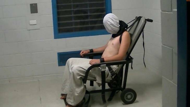 A scene from the Four Corners program, at the Don Dale Detention Centre.   Photo: ABC