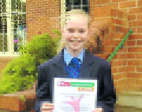 Timbumburi s Ava Sullivan took out first place in the Year 5/6 section of the June multicultural perspectives public speaking at Tamworth Public.