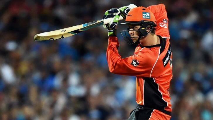 Hot prospect: Joel Paris hits out for the Perth Scorchers in the Big Bash League. Photo: Getty Images 