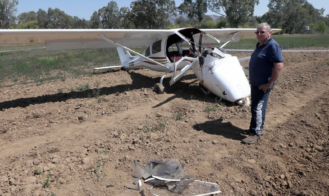 Myrtleford’s Denis Piazza was lucky to have walked away relatively unscathed after his plane crashed. Picture: PETER MERKESTEYN