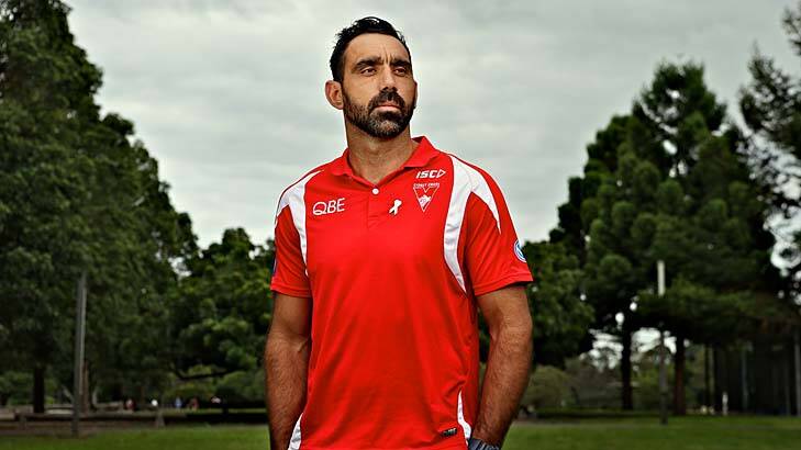 Speaking out: Adam Goodes, who is a White Ribbon ambassador, opposes changes to the Racial Discrimination Act. Photo: Brendan Esposito