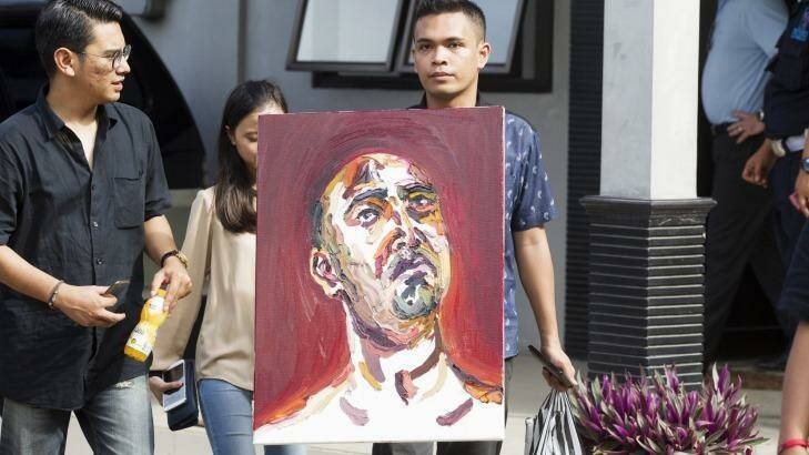 A self portrait by Myuran Sukumaran is taken to Wijaya Pura in Cilacap.  Photo: James Brickwood