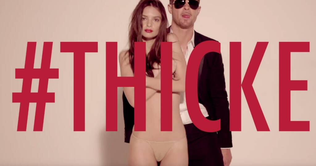 Emily Ratajkowski found fame in Robin Thicke's controversial <i>Blurred Lines</i> video. Photo: YouTube