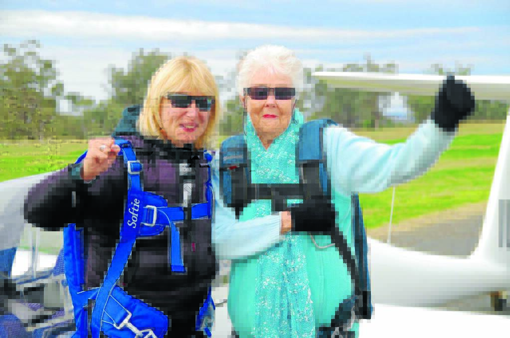 MISSION ACCOMPLISHED: Daphne Caine and glider pilot Val.