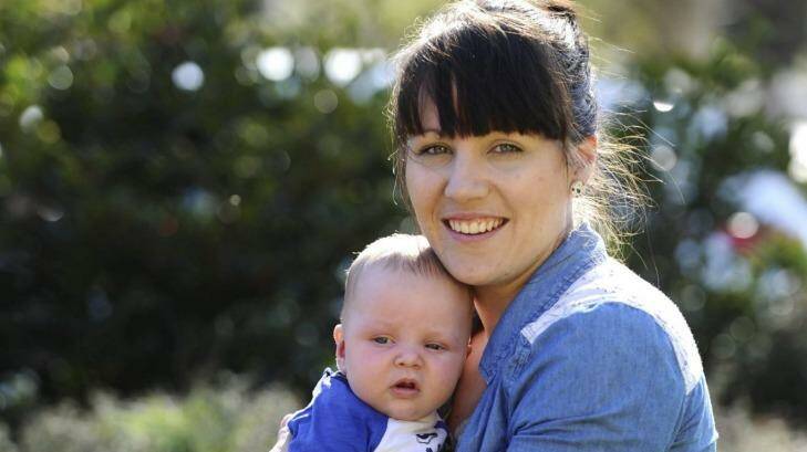 Canberra mum Kylie Manning said while she didn't monitor her weight during her first pregnancy, she was especially mindful of it during her last two. Photo: graham.tidy@canberratimes.com.au