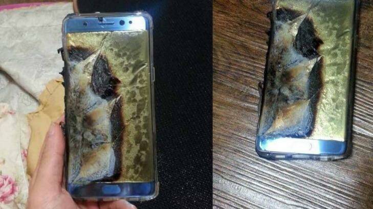 One of the Note7 units that reportedly exploded. Photo: KKJ.CN