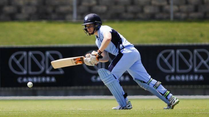 Alyssa Healy made 65 not out with the bat for NSW after being hit on the head. Photo: Rohan Thomson