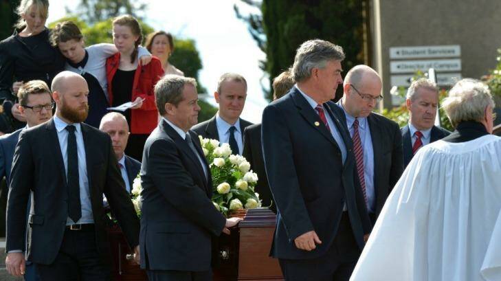 Opposition Leader Bill Shorten and his brother were among the pallbearers at his mother Ann's funeral. Photo: Michael Clayton-Jones